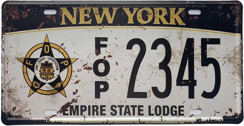 ROOKOPR New York License Plate Aluminum Novelty Car Decor License Plates 12"x6" Front of Car Decorative Retro Rusty License Plate for Men Women Car-32 - Image 1